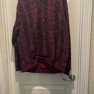 IVY PARK x Adidas Original Stylish Burgundy and Black Patterned Hoodie